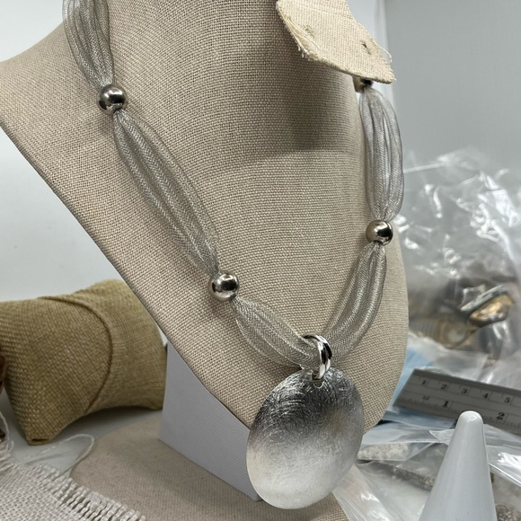 Vintage Milor Italy 925 Sterling Silver Mesh Collar Necklace 16-18" Adjustable - Picture 13 of 17